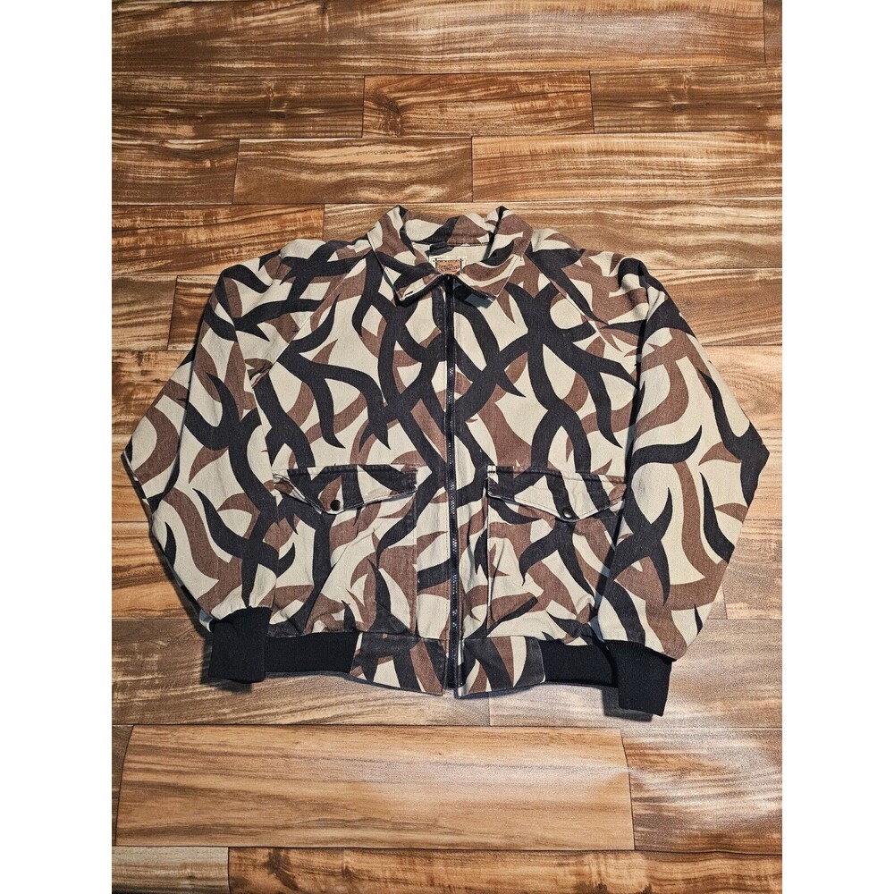 vintage USA made ASAT predator camouflage fleece jacket HUNTING coat bomber L